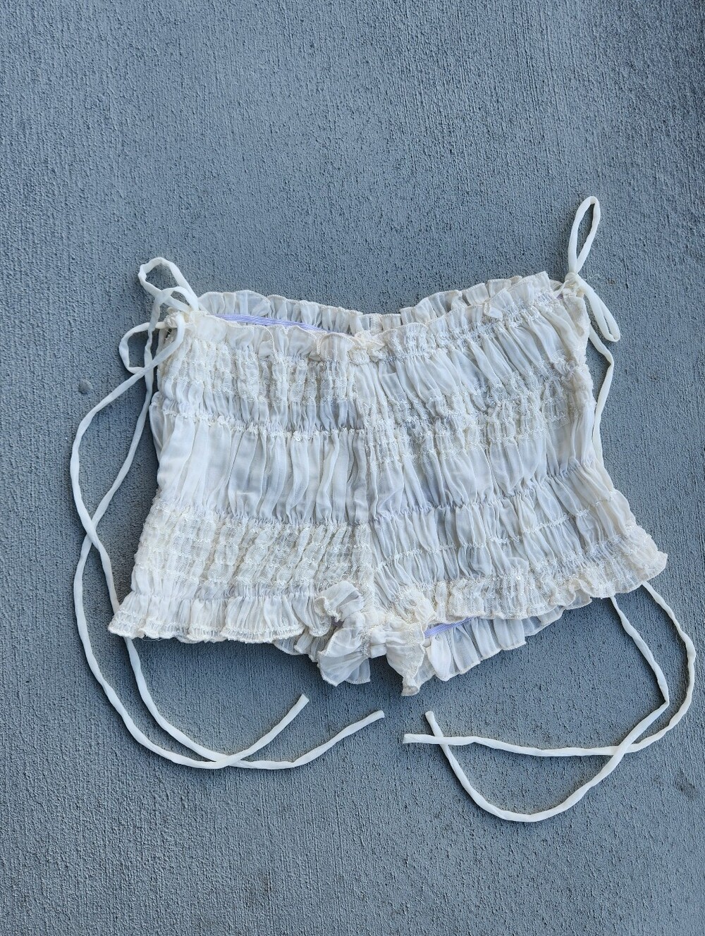 White Smocked Tie-Waist Women's Shorts